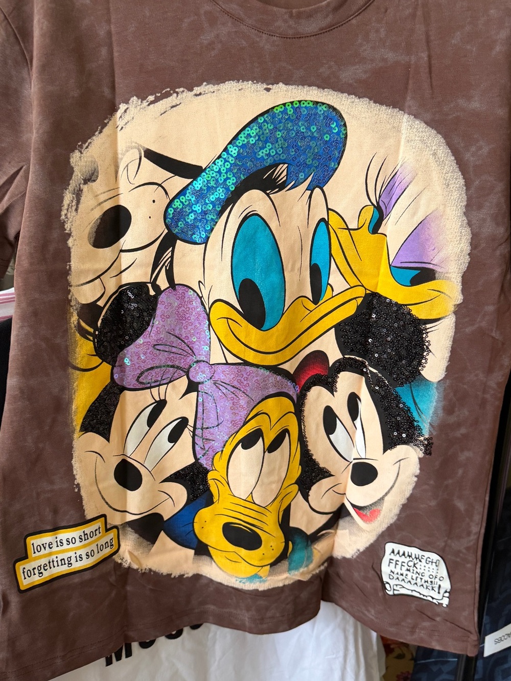 Donald Duck & Friends Sequin Graphic Tee - Brown